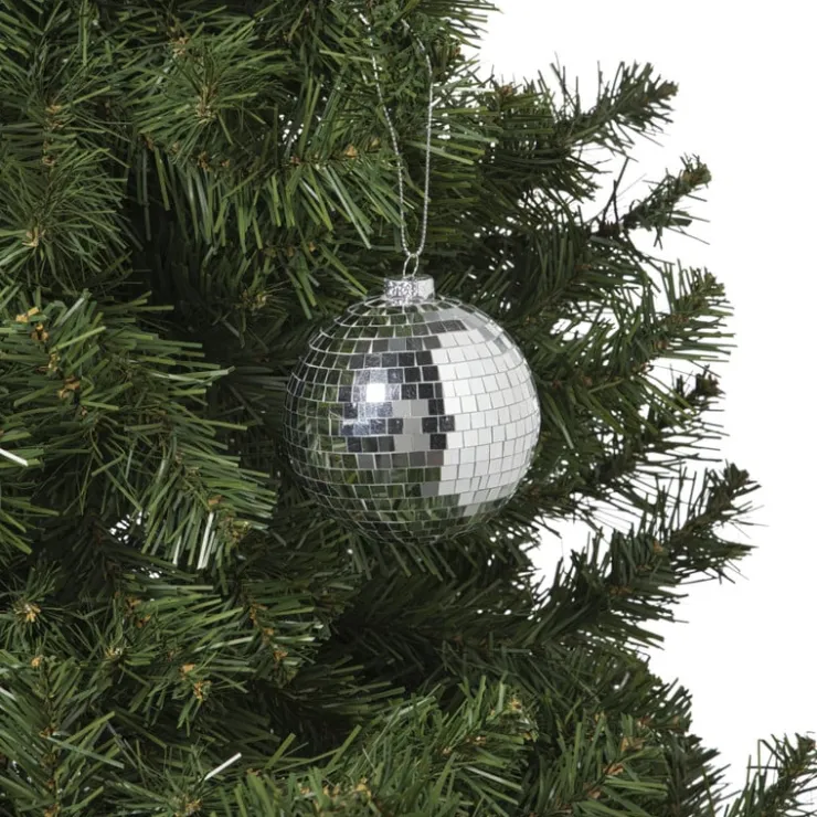 Xenos Kerstbal discobal - zilverkleurig- Kerstballen