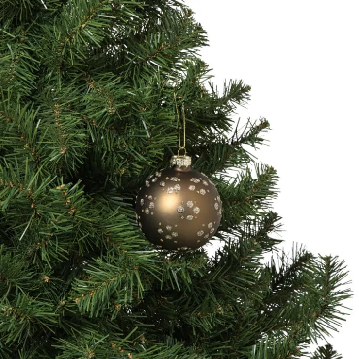 Xenos Kerstbal figuurtjes glitter - bruin- Kerstballen