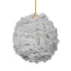 Xenos Kerstbal fluffy - grijs- Kerstballen