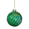 Xenos Kerstbal gedraaid - groen- Kerstballen