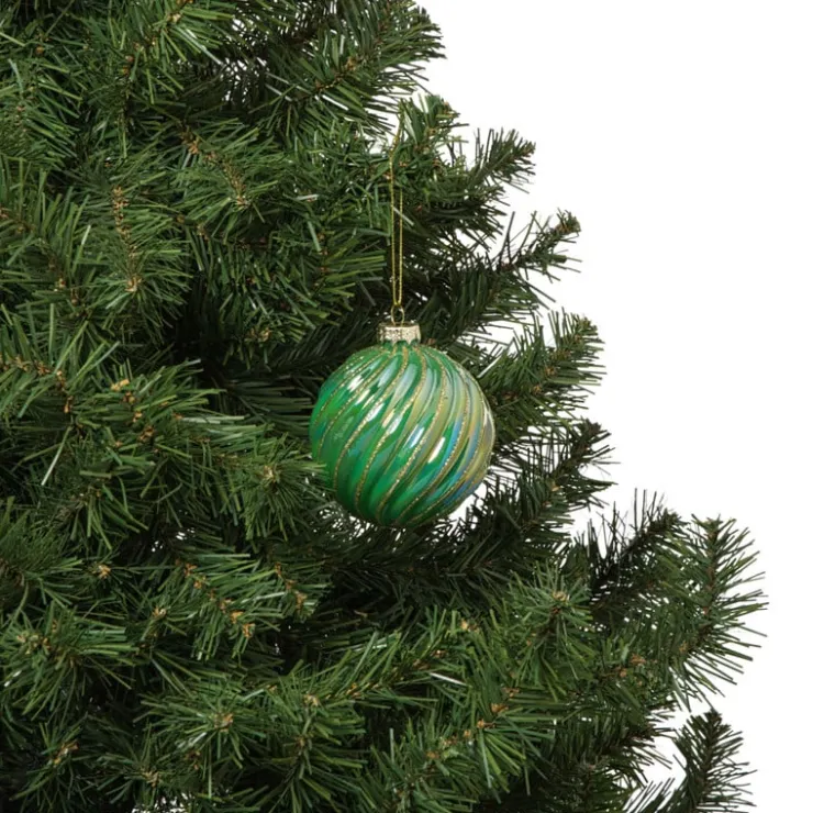 Xenos Kerstbal gedraaid - groen- Kerstballen
