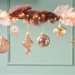 Xenos Kerstbal Kersthanger - roze - 10 cm- Kerstballen
