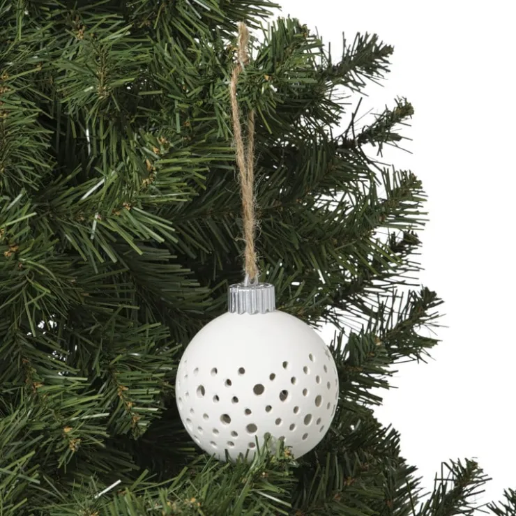 Xenos Kerstbal LED stippen - wit- Kerstballen