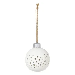 Xenos Kerstbal LED stippen - wit- Kerstballen