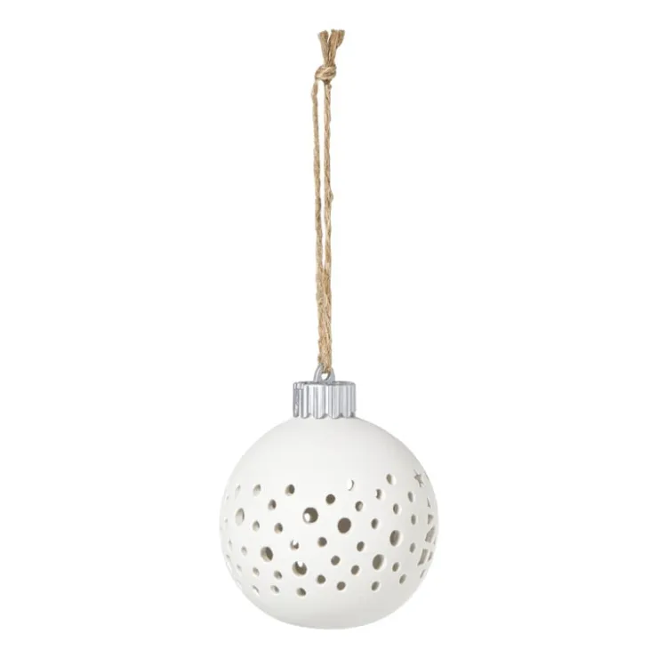Xenos Kerstbal LED stippen - wit- Kerstballen