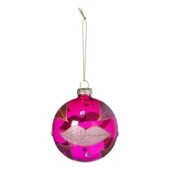 Xenos Kerstbal lippen - roze/rood- Kerstcadeaus|Kerstballen