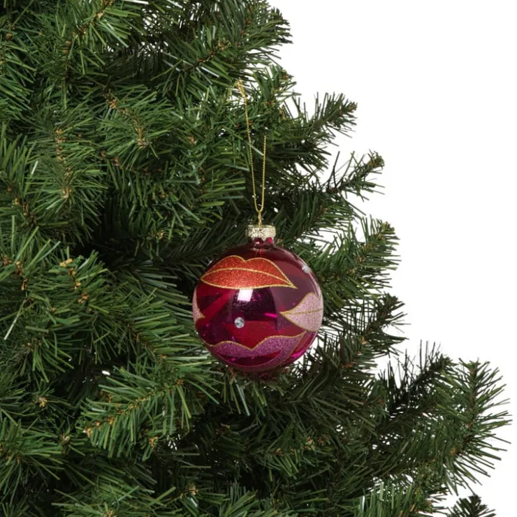 Xenos Kerstbal lippen - roze/rood- Kerstcadeaus|Kerstballen