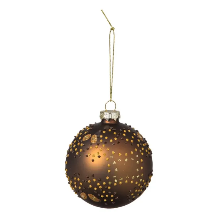 Xenos Kerstbal mat - donkerbruin- Kerstballen