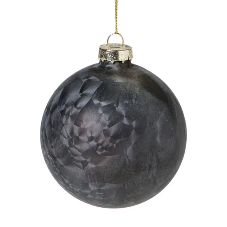 Xenos Kerstbal mat satijn - zwart- Kerstballen
