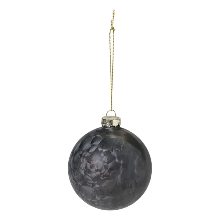 Xenos Kerstbal mat satijn - zwart- Kerstballen