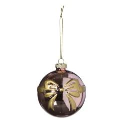 Xenos Kerstbal met strik - roze- Kerstballen