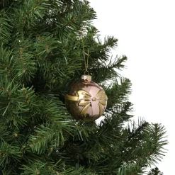 Xenos Kerstbal met strik - roze- Kerstballen