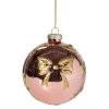 Xenos Kerstbal met strikjes - roze- Kerstballen