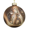 Xenos Kerstbal mopshond - glas - ø8 cm- Kerstballen