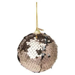 Xenos Kerstbal pailletten - champagnekleurig- Kerstballen