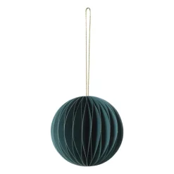 Xenos Kerstbal papier - groen -ø8 cm- Kersthangers|Kerstballen