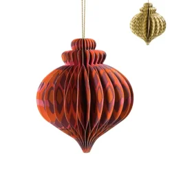 Xenos Kerstbal papier clashing colours - diverse varianten - ø8.3x10 cm- Kersthangers|Kerstballen