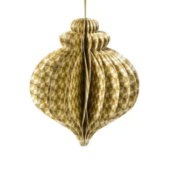 Xenos Kerstbal papier clashing colours - diverse varianten - ø8.3x10 cm- Kersthangers|Kerstballen