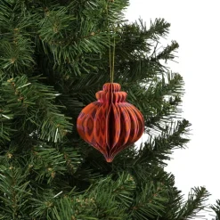 Xenos Kerstbal papier clashing colours - diverse varianten - ø8.3x10 cm- Kersthangers|Kerstballen