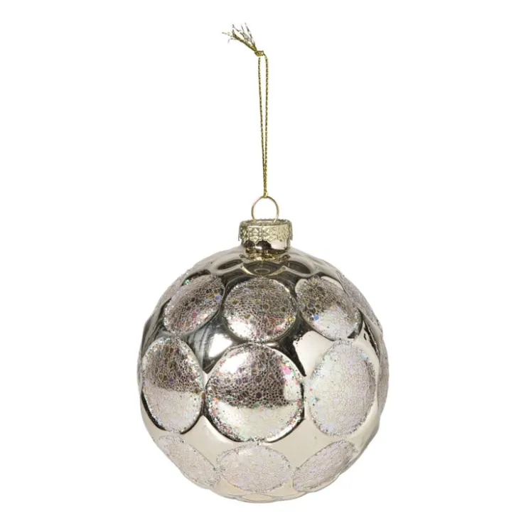 Xenos Kerstbal relief - champagnekleurig- Kerstballen