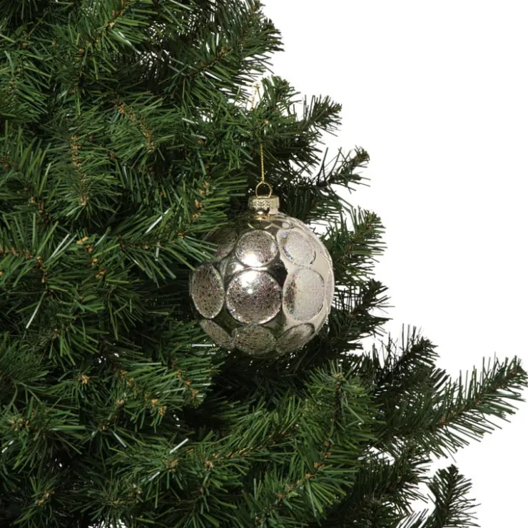 Xenos Kerstbal relief - champagnekleurig- Kerstballen