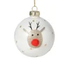 Xenos Kerstbal rendier - wit- Kerstballen