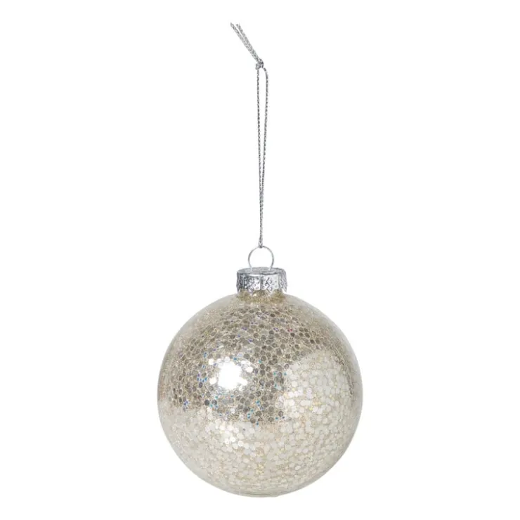 Xenos Kerstbal sequins - beige- Kerstballen