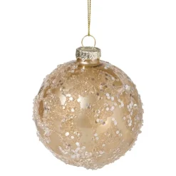 Xenos Kerstbal sequins - goudkleurig- Kerstballen