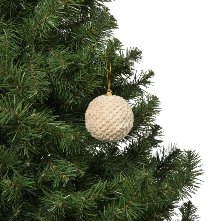 Xenos Kerstbal stof - beige- Kerstballen