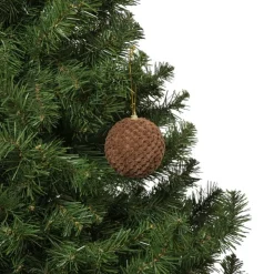 Xenos Kerstbal stof - bruin- Kerstballen