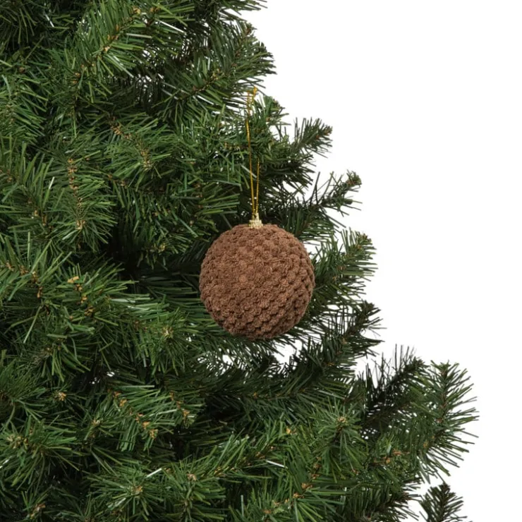 Xenos Kerstbal stof - bruin- Kerstballen