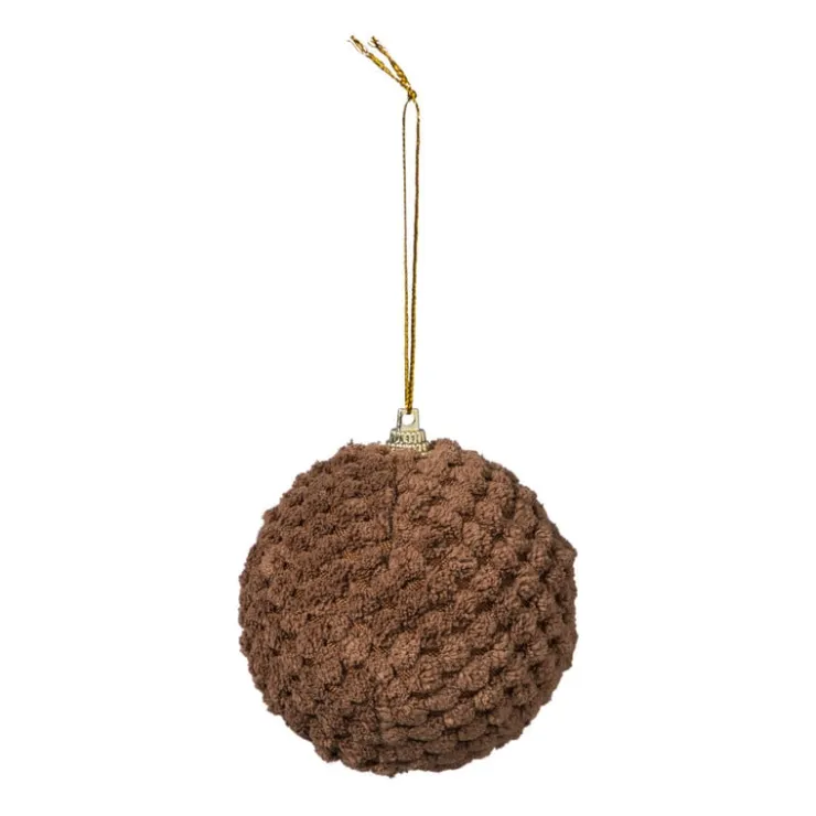 Xenos Kerstbal stof - bruin- Kerstballen