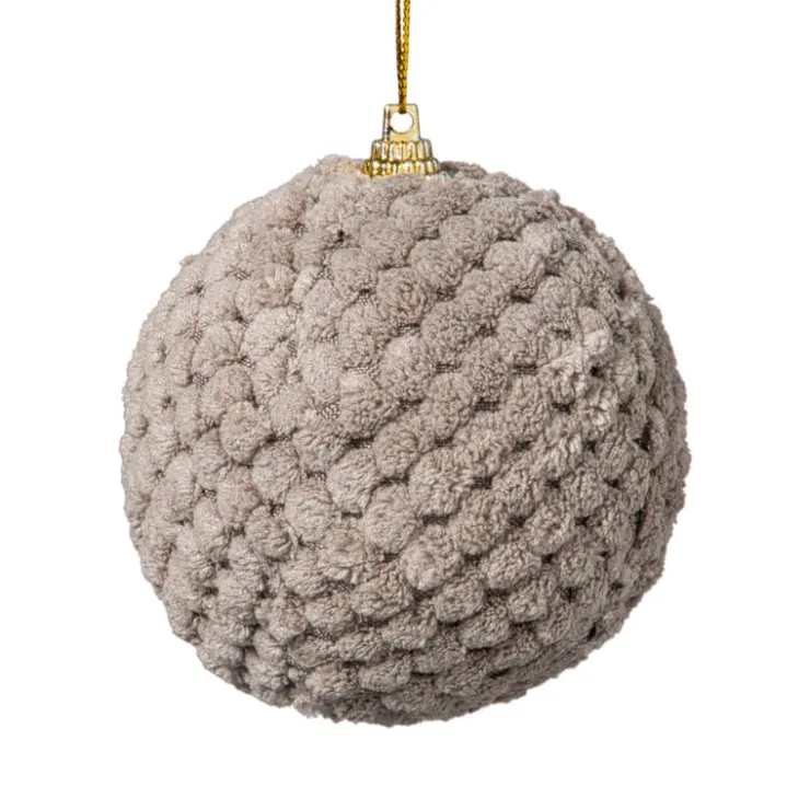 Xenos Kerstbal stof - grijs- Kerstballen