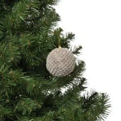 Xenos Kerstbal stof - grijs- Kerstballen