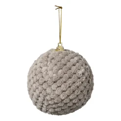 Xenos Kerstbal stof - grijs- Kerstballen