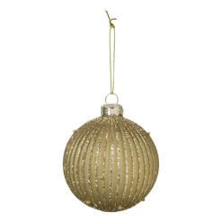 Xenos Kerstbal strepen en stippen - groen- Kerstballen