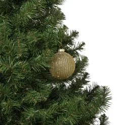 Xenos Kerstbal strepen en stippen - groen- Kerstballen
