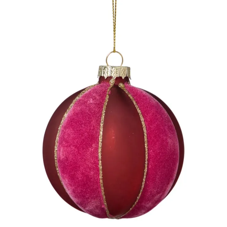 Xenos Kerstbal twist - paars/roze- Kerstballen