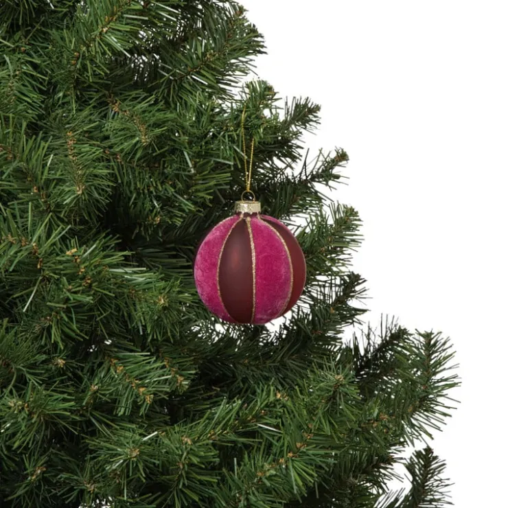 Xenos Kerstbal twist - paars/roze- Kerstballen