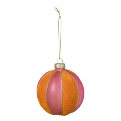 Xenos Kerstbal twist - roze/oranje- Kerstballen