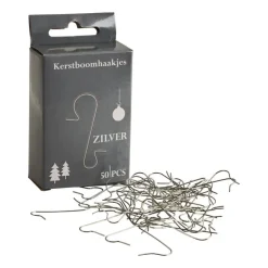 Xenos Kerstbalhaakjes - zilver - metaal- Kerstballen