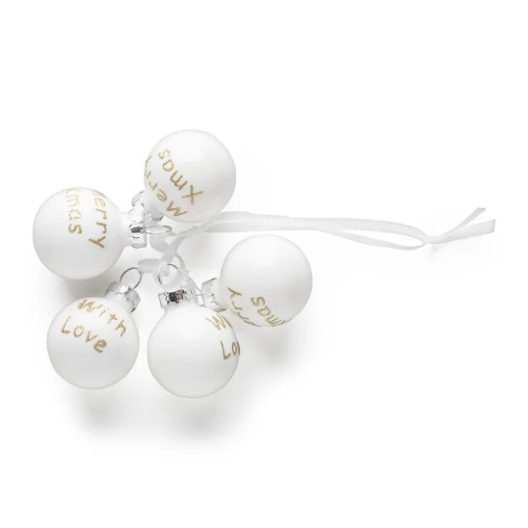 Xenos Kerstballetjes cadeauhangers - diverse soorten - 5xø2.5 cm- Kerst Inpakken|Kerstballen