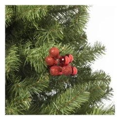 Xenos Kerstballetjes op draad - rood - diverse varianten - ø2 cm- Kerstballen