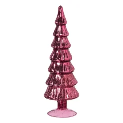 Xenos Kerstboom beeldje groot - rood - ø8x30 cm- Kleine Kerstbomen|Kerstfiguren