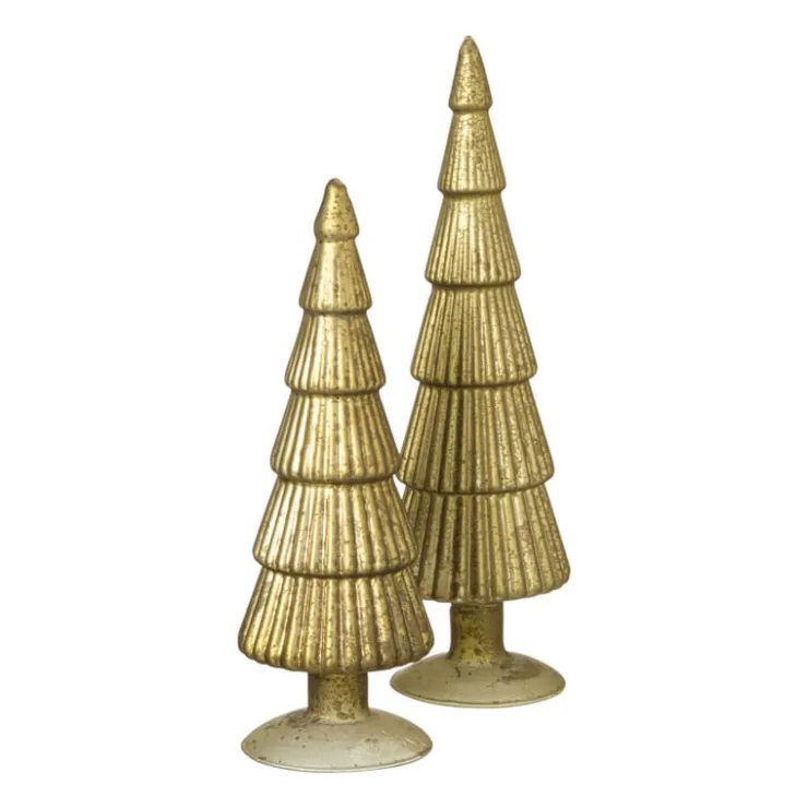 Xenos Kerstboom beeldje groot - olijfgroen - ø8x30 cm- Kleine Kerstbomen|Kerstfiguren