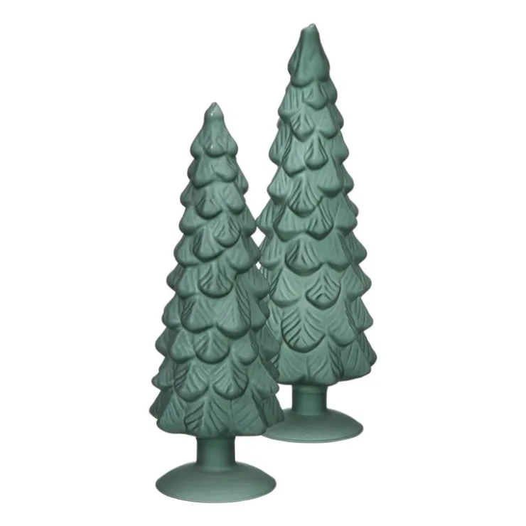 Xenos Kerstboom beeldje groot - groen - ø8x30 cm- Kleine Kerstbomen|Kerstfiguren
