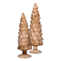 Xenos Kerstboom beeldje groot - bruin - ø8x30 cm- Kleine Kerstbomen|Kerstfiguren