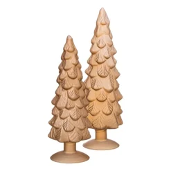 Xenos Kerstboom beeldje klein - goud - ø8x24.5 cm- Kleine Kerstbomen|Kerstfiguren