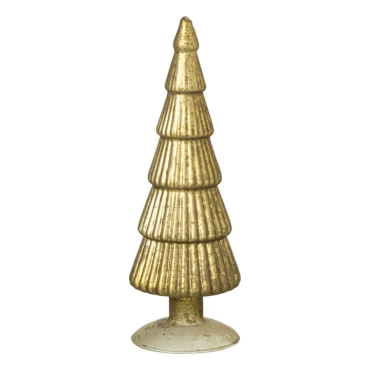 Xenos Kerstboom beeldje klein - olijfgroen - ø8x24.5 cm- Kleine Kerstbomen|Kerstfiguren