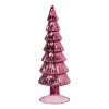 Xenos Kerstboom beeldje klein - rood - ø8x24.5 cm- Kleine Kerstbomen|Kerstfiguren
